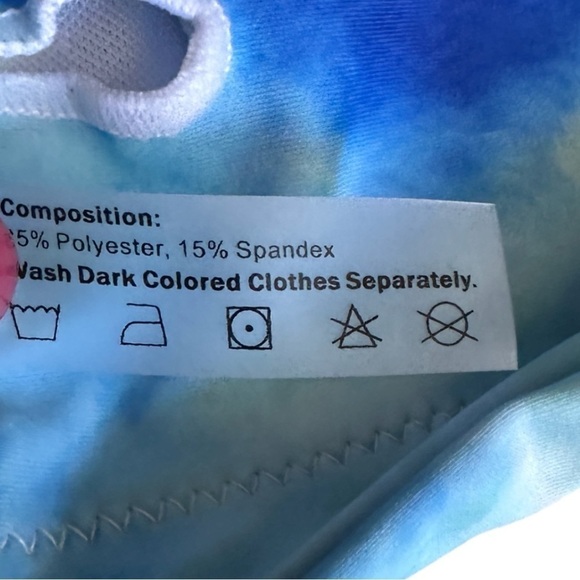 Zaful Blue Tie Dye Print Colorful Bikini Set Size 6 NWT - Picture 8 of 9